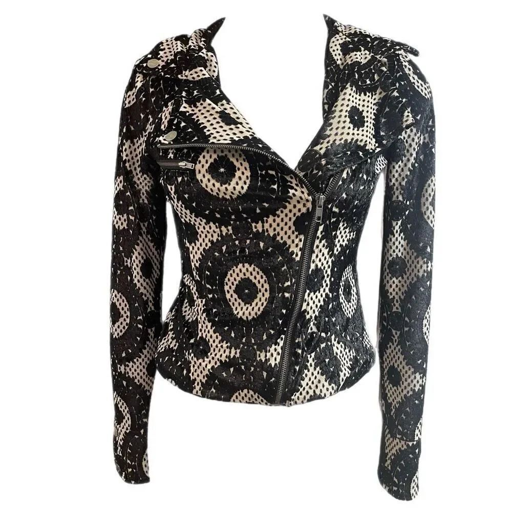 S.Y.L.K. Velvet Baroque By Zoe Karssen Black Jacket Size Small